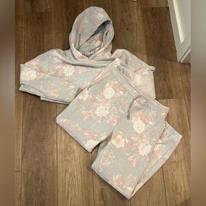 Floral Print Jogger Pants Suit
